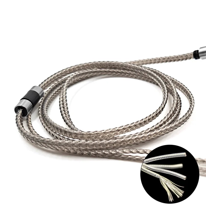 Silver Plated Audio Cable For FiiO FH3 FX15 JD7 FDX FH15 FH9 FH5s Pro FF5 FA7S headphones and many others