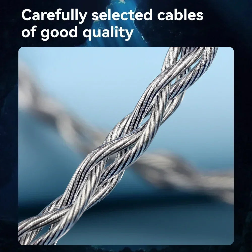 TRN Sea Serpent 3in1 HIFI Headphone Upgrade Cable 4 Core Copper Silver Mixed Upgradable mouse airpods 2.5+3.5+4.4mm Plug