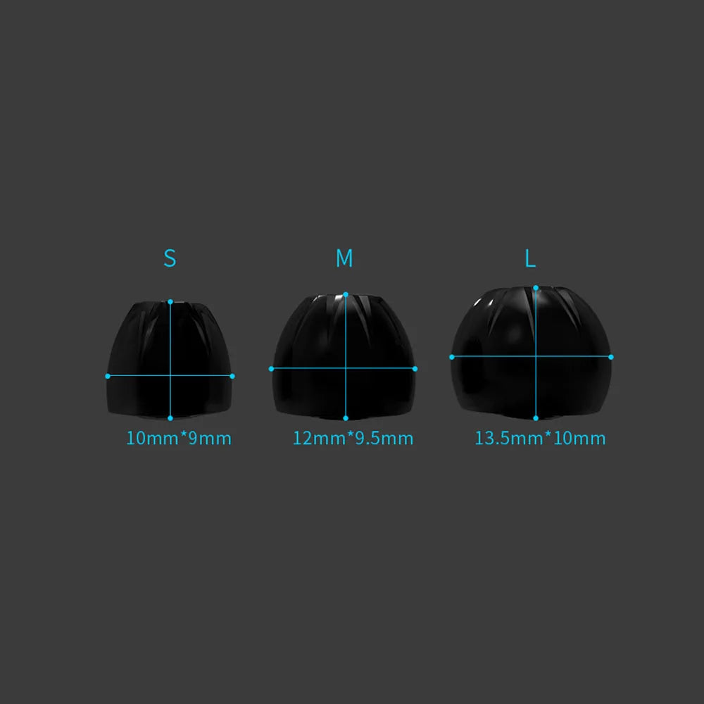 Treaded Silicone Eartips For KZ/Airdots/AKG Earphones - 3 pairs