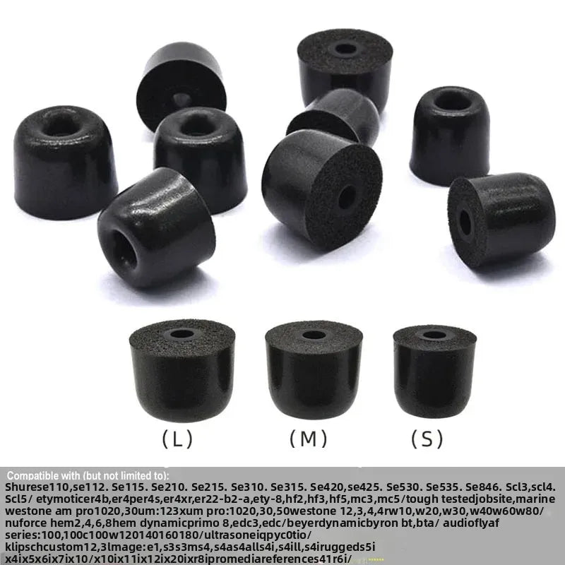 Memory Foam Eartips T100 - 3.0mm - for Shure SE215