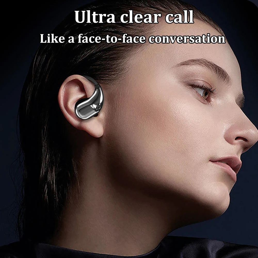 Bluetooth 5.4 Ear Hook TWS Earphones - Waterproof / LED Display