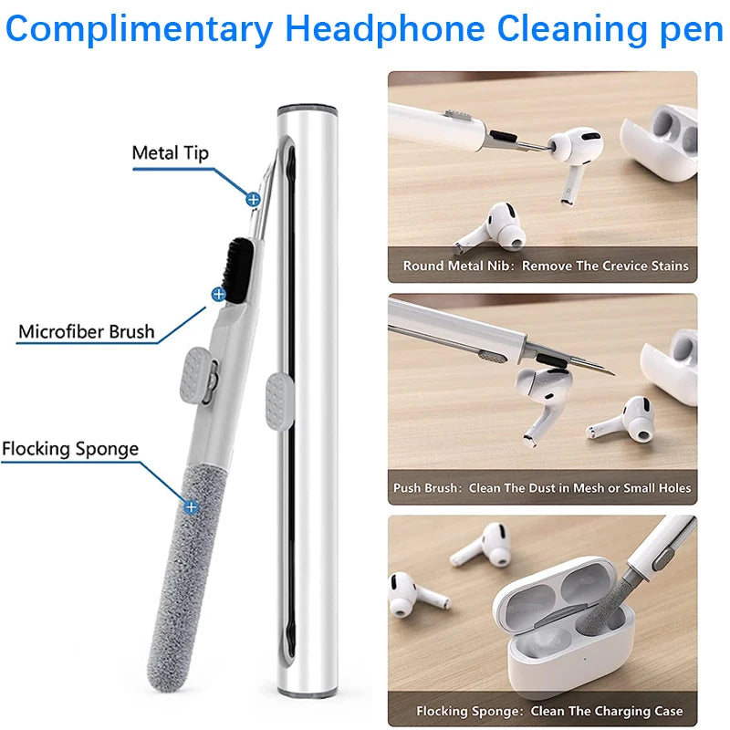 Liquid Silicone Noise Reduction Eartips for Airpods Pro 1 and 2 - 4 pairs with Cleaning Pen