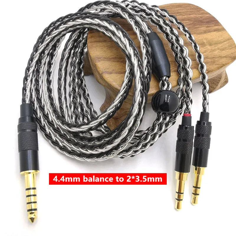 8 Core HE400SE Cable 3.5/2.5/4.4mm Plug to 2* 3.5mm plug  for Hifiman SUNDARA Ananda HE400SE Denon AH-D600 SONY MDR Z1R ...