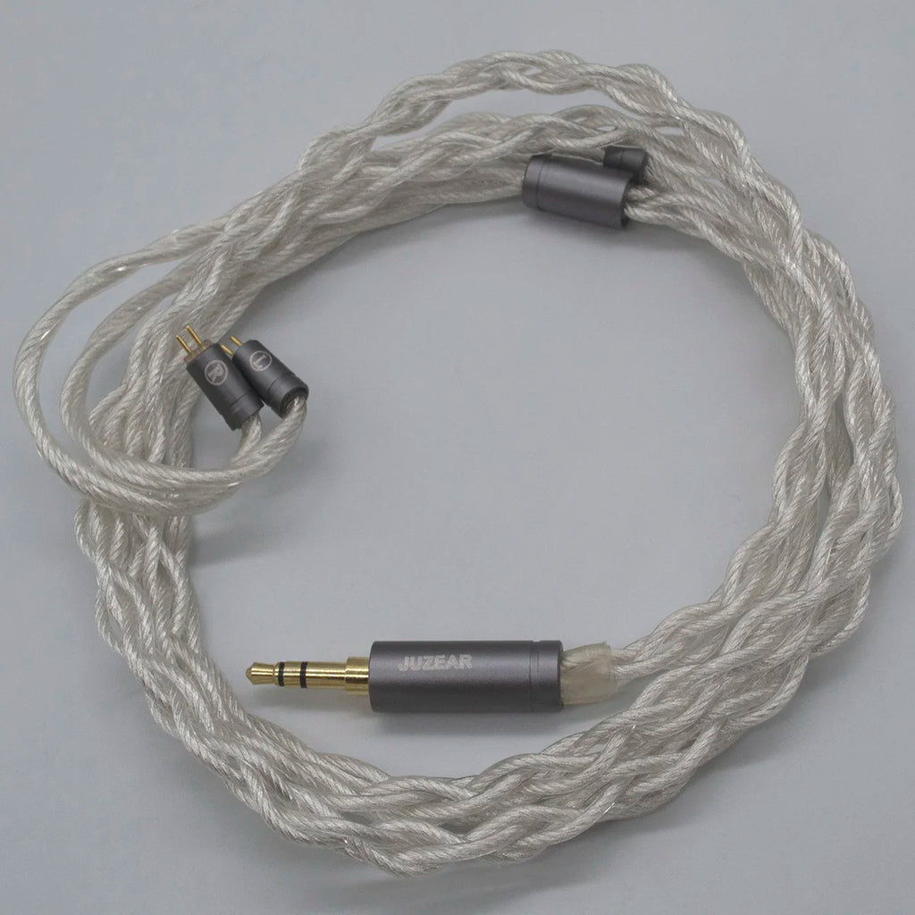 JUZEAR Limpid IEM Cable 4 Core 18 Awg 6N OFC Copper Silver Plated 2.5 3.5 4.4mm Gold Plated Plugs 2Pin Earphone Upgrade Cables