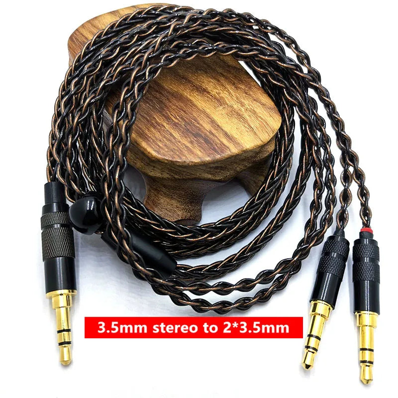 8 Core HE400SE Cable 3.5/2.5/4.4mm Plug to 2* 3.5mm plug  for Hifiman SUNDARA Ananda HE400SE Denon AH-D600 SONY MDR Z1R ...