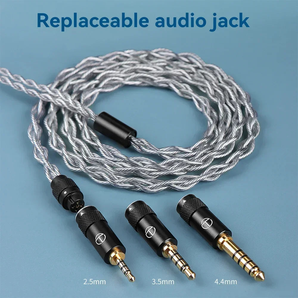 TRN Sea Serpent 3in1 HIFI Headphone Upgrade Cable 4 Core Copper Silver Mixed Upgradable mouse airpods 2.5+3.5+4.4mm Plug
