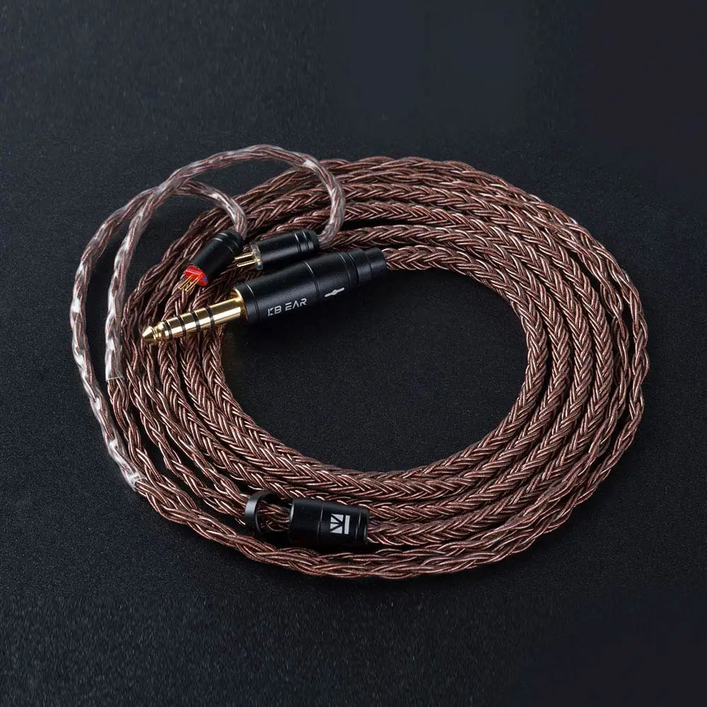 KBEAR 16 Core Pure Copper Earphone Cable 2PIN/MMCX/QDC Earbuds For KZ EDX ZSN PRO BLON BL-03 KBEAR KS1 Headphone