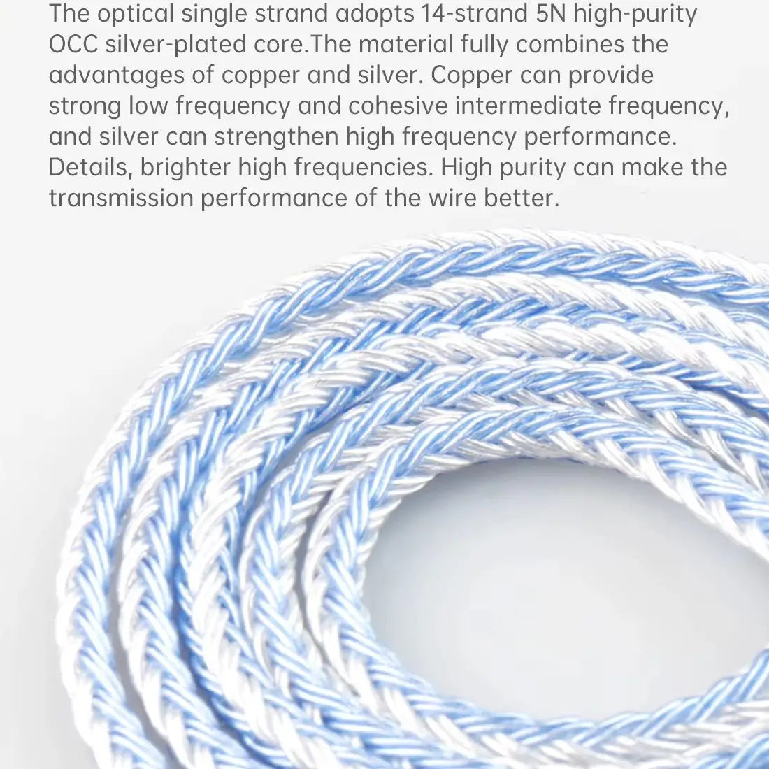 KBEAR ST16 16 Cores 5N single crystal copper silver-plated upgrade wire 1.2M MMCX/2PIN/QDC (gold plating process)