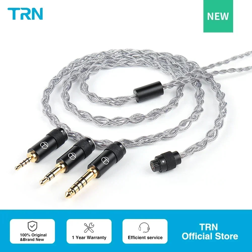 TRN Sea Serpent 3in1 HIFI Headphone Upgrade Cable 4 Core Copper Silver Mixed Upgradable mouse airpods 2.5+3.5+4.4mm Plug