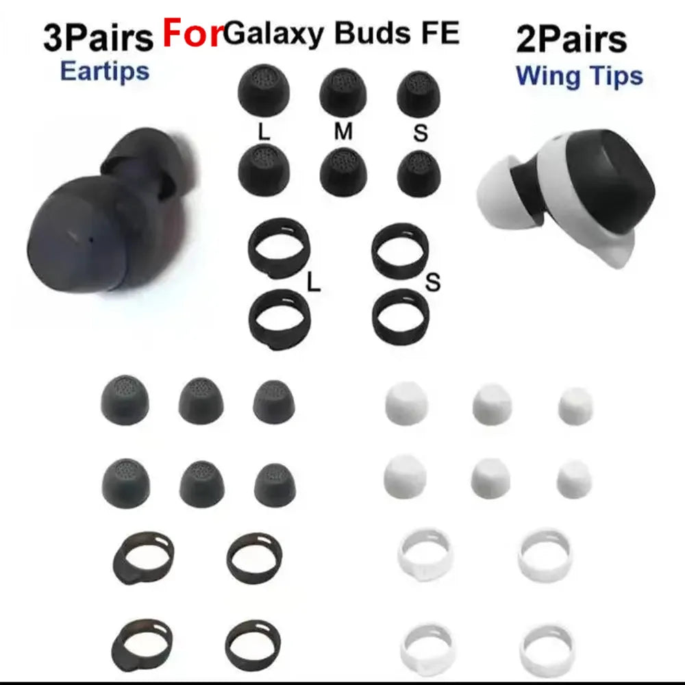 Memory Foam Ear Wing Tips for Samsung Galaxy Buds FE L/M/S - 3+2 pairs (10 pieces)
