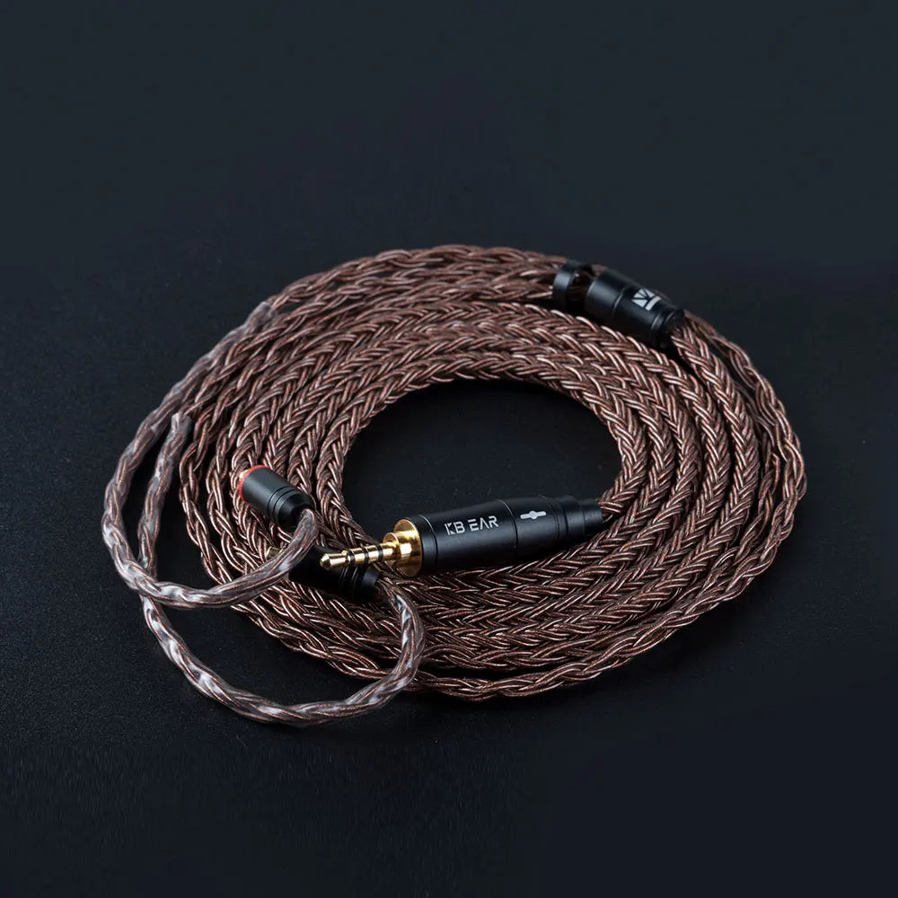 KBEAR 16 Core Pure Copper Earphone Cable 2PIN/MMCX/QDC Earbuds For KZ EDX ZSN PRO BLON BL-03 KBEAR KS1 Headphone