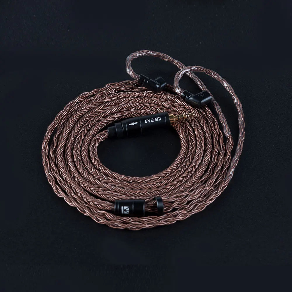 KBEAR 16 Core Pure Copper Earphone Cable 2PIN/MMCX/QDC Earbuds For KZ EDX ZSN PRO BLON BL-03 KBEAR KS1 Headphone