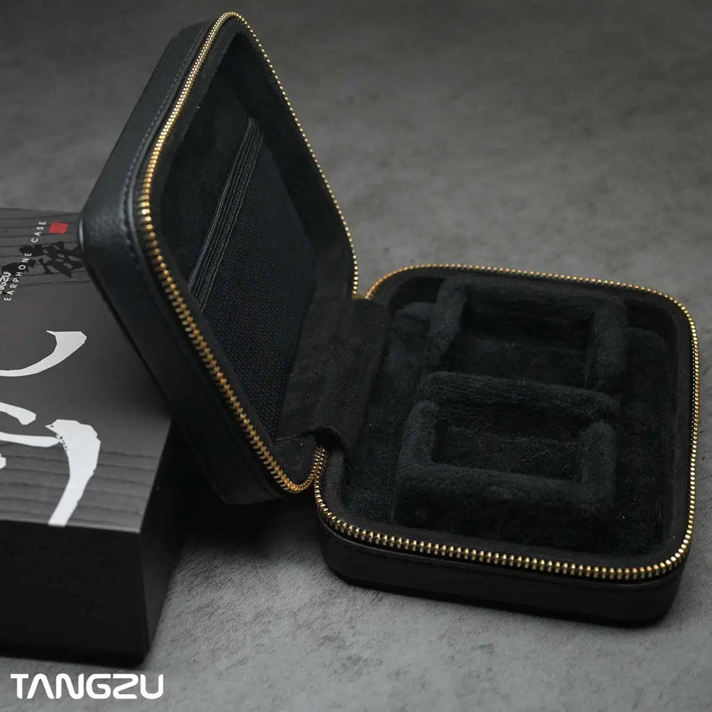 TANGZU Premium Leather Earphone Case - Versatile Pouch for Earphones and Accessories