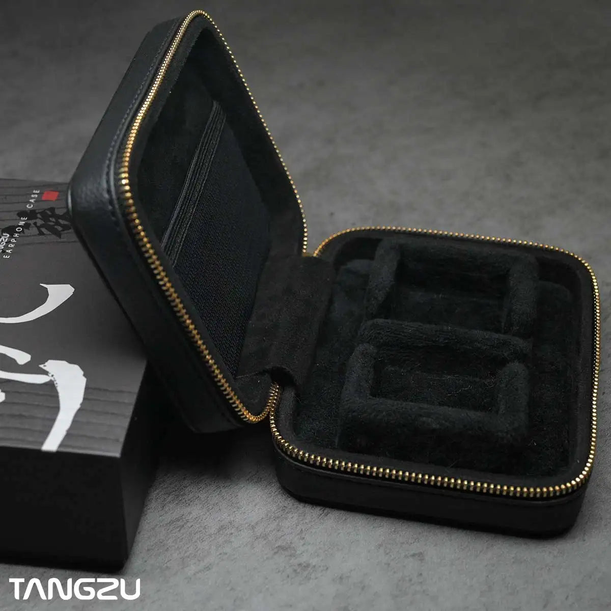 TANGZU Premium Leather Earphone Case - Versatile Pouch for Earphones and Accessories