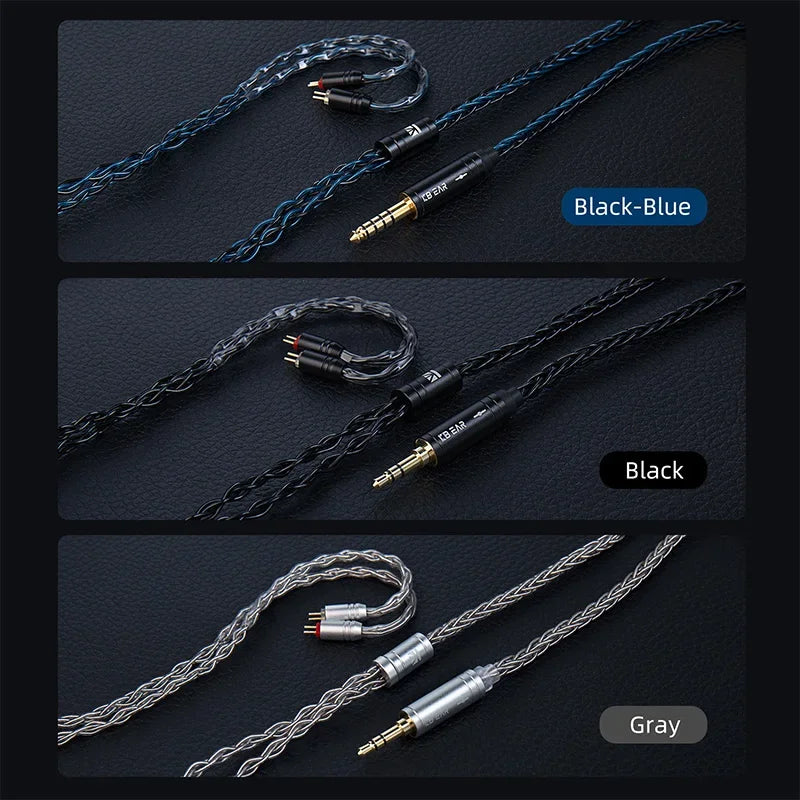 KBEAR ST12 8-strand 4N OFC silver-plated Upgraded Cable 3.5MM/4.4MM plug Earphone Cable HiFi music Audio Cable for iems
