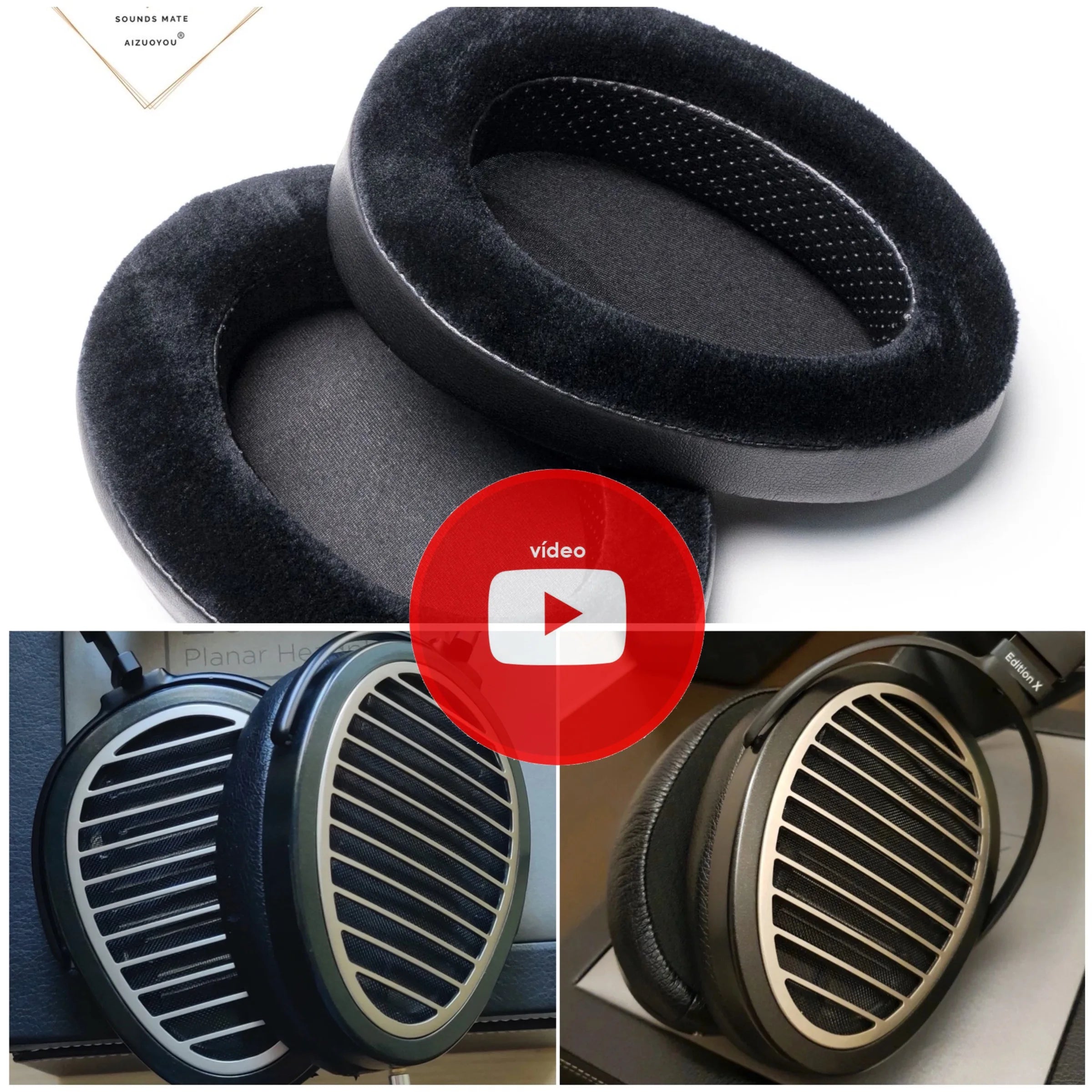 Velvet Velour Ear Pad Cushion EarPads For HifiMan HE1000 V2, Edition X, HE1000SE and more