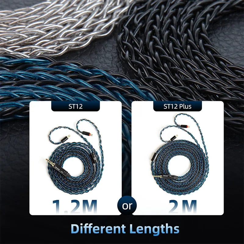 KBEAR ST12 8-strand 4N OFC silver-plated Upgraded Cable 3.5MM/4.4MM plug Earphone Cable HiFi music Audio Cable for iems
