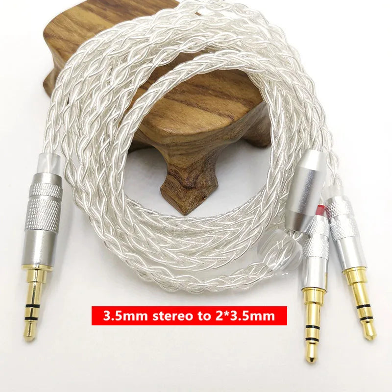 8 Core HE400SE Cable 3.5/2.5/4.4mm Plug to 2* 3.5mm plug  for Hifiman SUNDARA Ananda HE400SE Denon AH-D600 SONY MDR Z1R ...