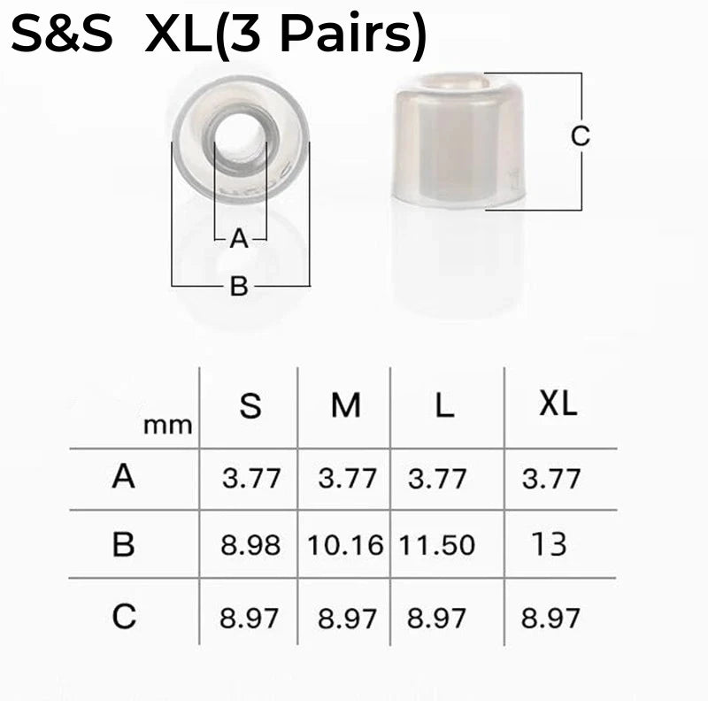 DUNU S&S (Stage & Studio) Silicone Eartips For 4.0mm-6mm Nozzle S/M/L/XL