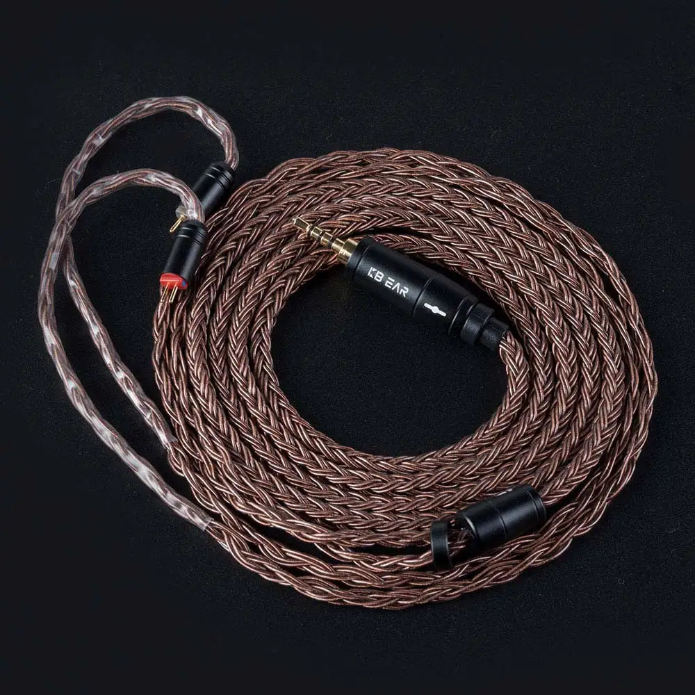 KBEAR 16 Core Pure Copper Earphone Cable 2PIN/MMCX/QDC Earbuds For KZ EDX ZSN PRO BLON BL-03 KBEAR KS1 Headphone