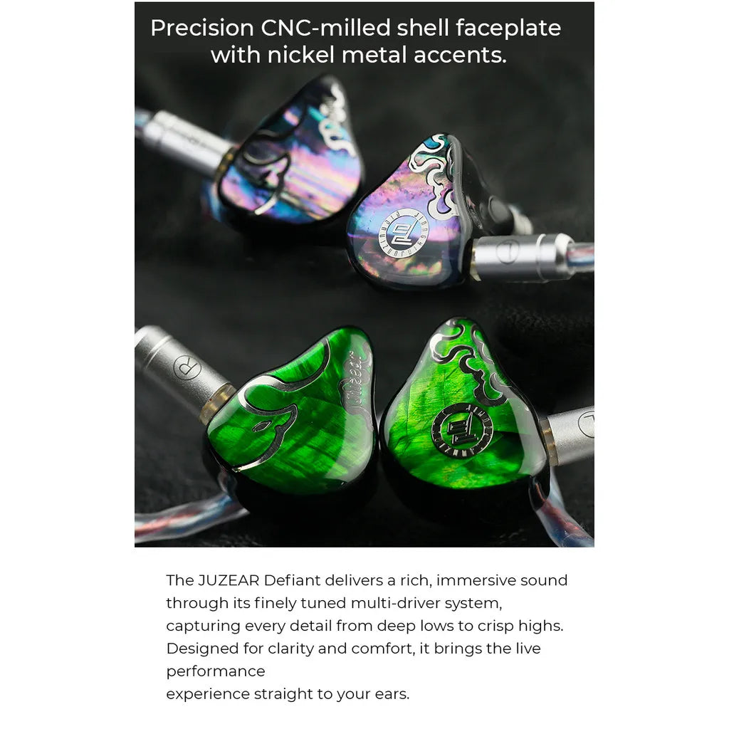 JUZEAR x Z Reviews Defiant 1DD +3BA Hybrid IEMs In-ear Earphones 3-Way Crossover HiFi Headset with 3.5+4.4mm Plugs Cable