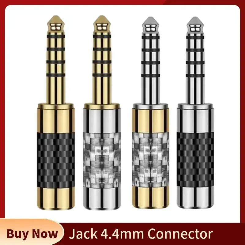 Jack 4.4mm Connector Balanced Interface Speaker Terminal Copper Male Plug Audio Conector DIY Headphones Cable Gold Rhodium