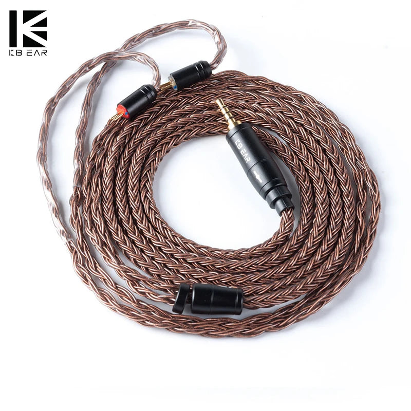 KBEAR 16 Core Pure Copper Earphone Cable 2PIN/MMCX/QDC Earbuds For KZ EDX ZSN PRO BLON BL-03 KBEAR KS1 Headphone