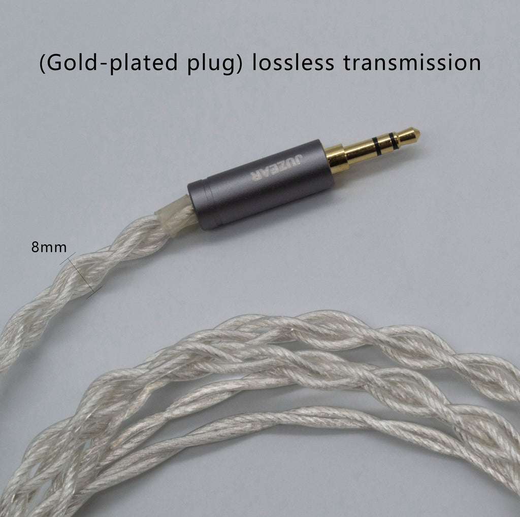 JUZEAR Limpid IEM Cable 4 Core 18 Awg 6N OFC Copper Silver Plated 2.5 3.5 4.4mm Gold Plated Plugs 2Pin Earphone Upgrade Cables