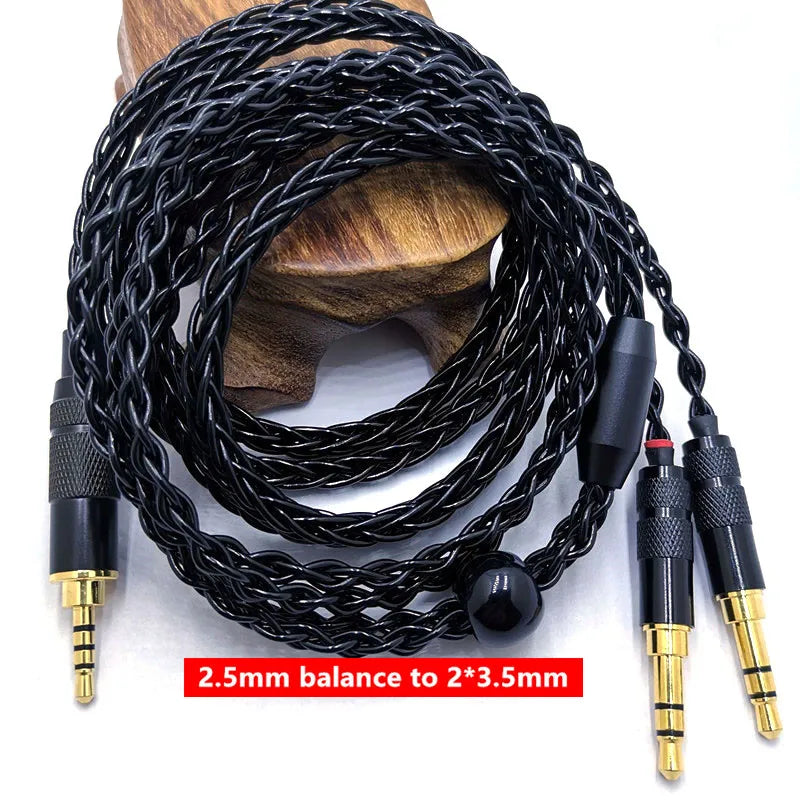 8 Core HE400SE Cable 3.5/2.5/4.4mm Plug to 2* 3.5mm plug  for Hifiman SUNDARA Ananda HE400SE Denon AH-D600 SONY MDR Z1R ...