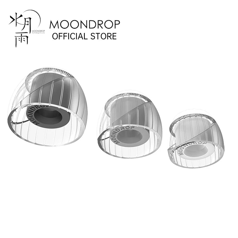 MOONDROP Spring Tips Acoustic waveguide + Double Support Structure - Silicone (3 pairs)