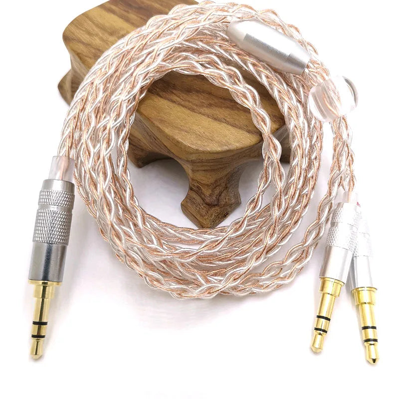 8 Core HE400SE Cable 3.5/2.5/4.4mm Plug to 2* 3.5mm plug  for Hifiman SUNDARA Ananda HE400SE Denon AH-D600 SONY MDR Z1R ...