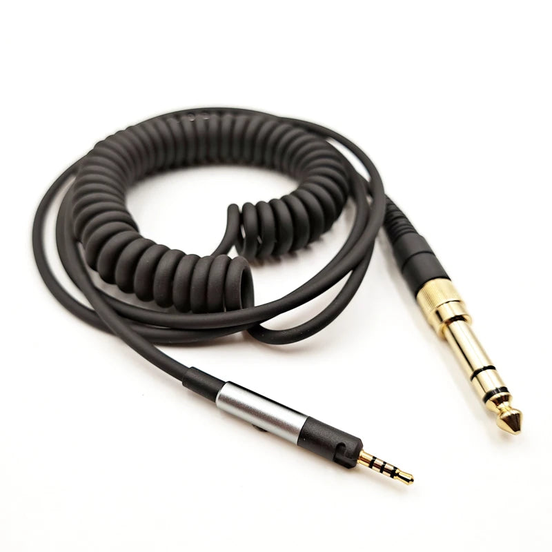 For Sennheiser Audio Technica HD598 HD2.30 HD560S HD599 HD400PRO M40X M50X 6.5mm Large Plug to 2.5mm Spring Headphone Cable