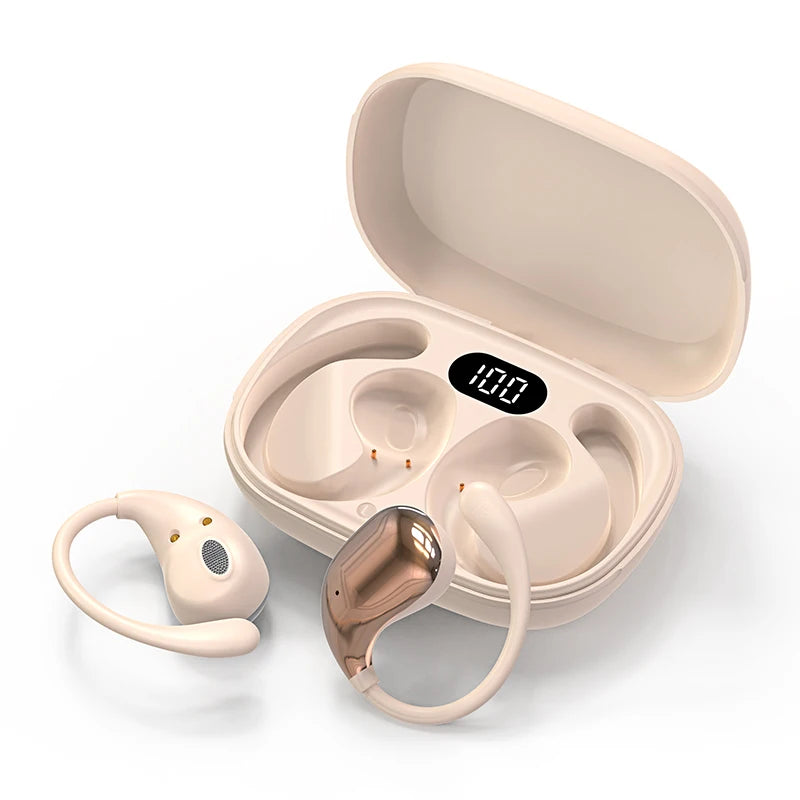 Bluetooth 5.4 Ear Hook TWS Earphones - Waterproof / LED Display