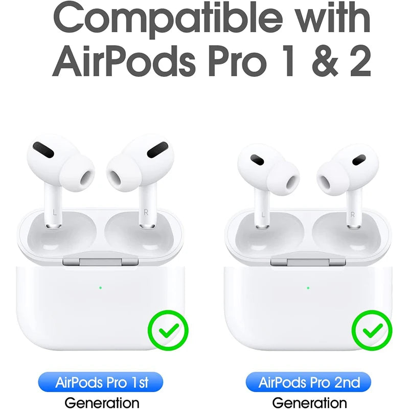 Liquid Silicone Noise Reduction Eartips for Airpods Pro 1 and 2 - 4 pairs with Cleaning Pen