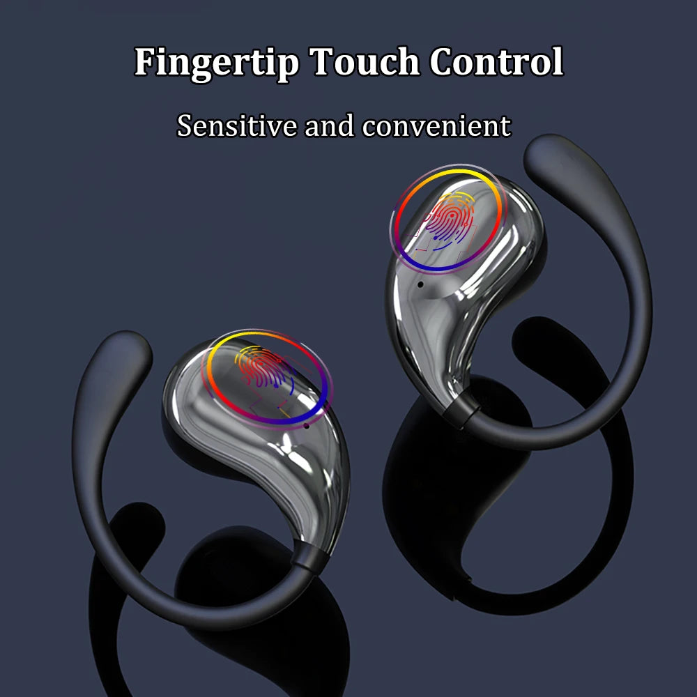 Bluetooth 5.4 Ear Hook TWS Earphones - Waterproof / LED Display