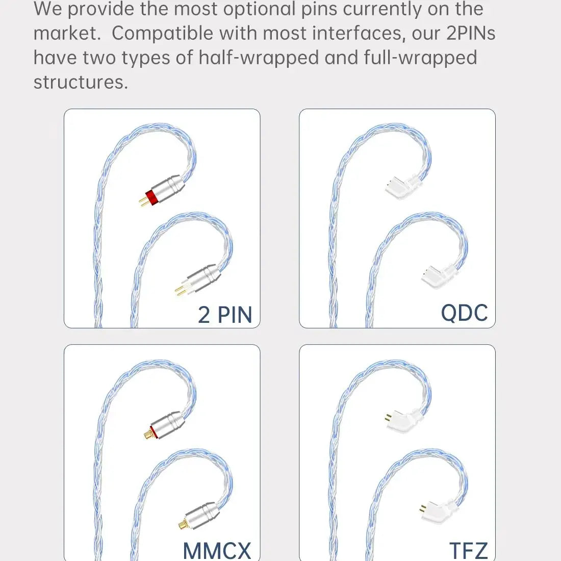 KBEAR ST16 16 Cores 5N single crystal copper silver-plated upgrade wire 1.2M MMCX/2PIN/QDC (gold plating process)