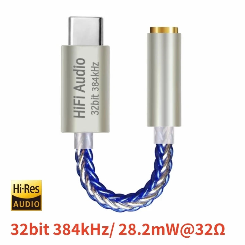 HiFI Audio 32bit 384kHz USB C dongle DAC