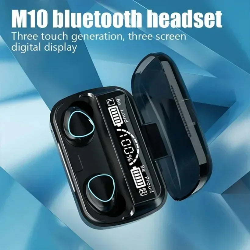 M10 Bluetooth Earphones - LED Display Waterproof Gaming