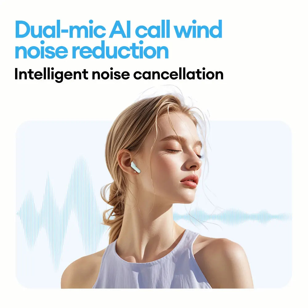 New Lenovo LE209 Wireless Bluetooth Earphone ANC Noise Reduction - 30H Battery Call Music Podcast Gaming Headset