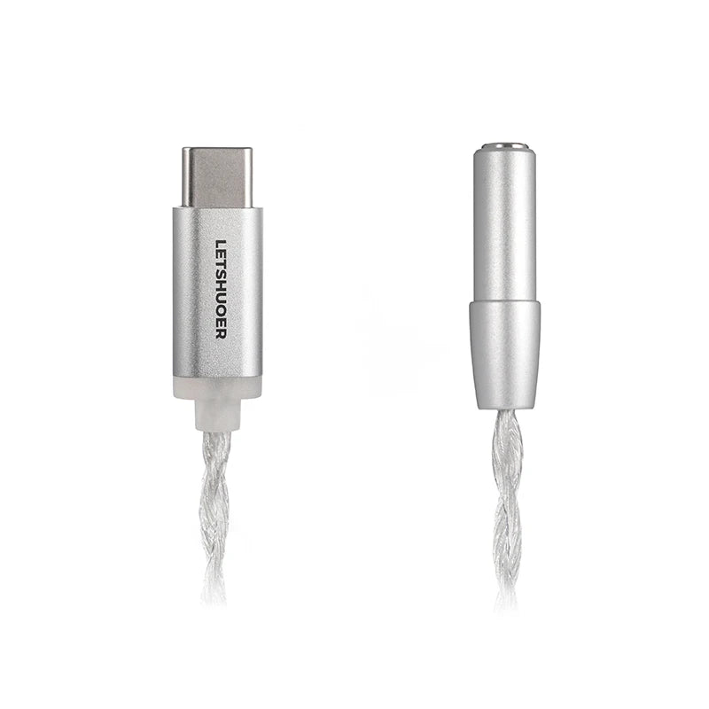 LETSHUOER DT01 PRO Type C to Jack 3.5mm Earphone Adapter DAC 384kHz/32bit Portable Headphone Amplifier for Phone/Player