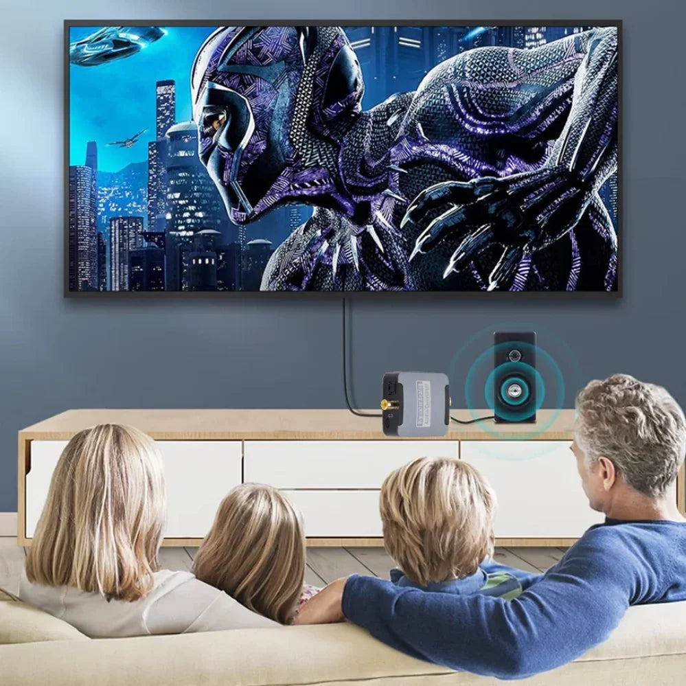 Optical SPDIF Toslink Coaxial Input to L/R RCA 3.5mm Headphone Jack AMP Output