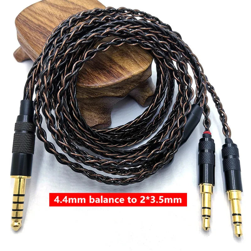 8 Core HE400SE Cable 3.5/2.5/4.4mm Plug to 2* 3.5mm plug  for Hifiman SUNDARA Ananda HE400SE Denon AH-D600 SONY MDR Z1R ...