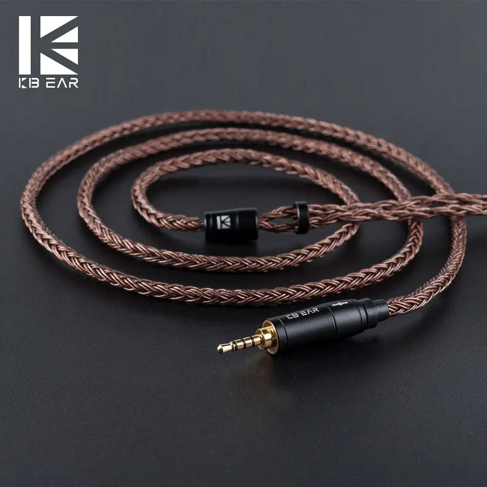 KBEAR 16 Core Pure Copper Earphone Cable 2PIN/MMCX/QDC Earbuds For KZ EDX ZSN PRO BLON BL-03 KBEAR KS1 Headphone