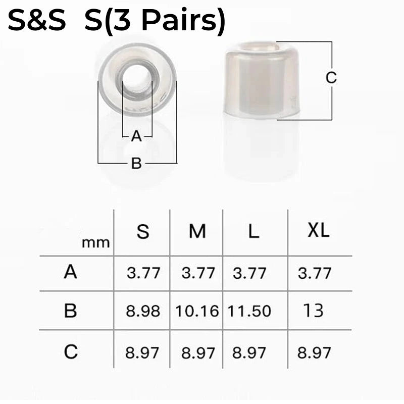 DUNU S&S (Stage & Studio) Silicone Eartips For 4.0mm-6mm Nozzle S/M/L/XL