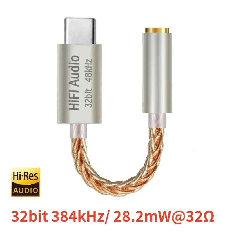 HiFI Audio 32bit 384kHz USB C dongle DAC