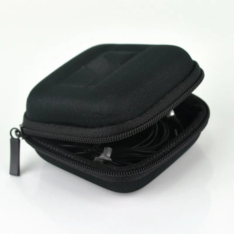 Earphones Carrying Storage Pouch - Hard Case For Accessories Memory Card USB Cable