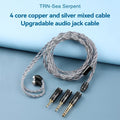 TRN Sea Serpent 3in1 HIFI Headphone Upgrade Cable 4 Core Copper Silver Mixed Upgradable mouse airpods 2.5+3.5+4.4mm Plug