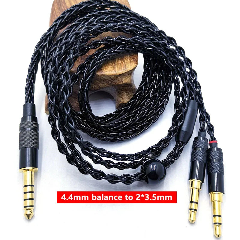 8 Core HE400SE Cable 3.5/2.5/4.4mm Plug to 2* 3.5mm plug  for Hifiman SUNDARA Ananda HE400SE Denon AH-D600 SONY MDR Z1R ...