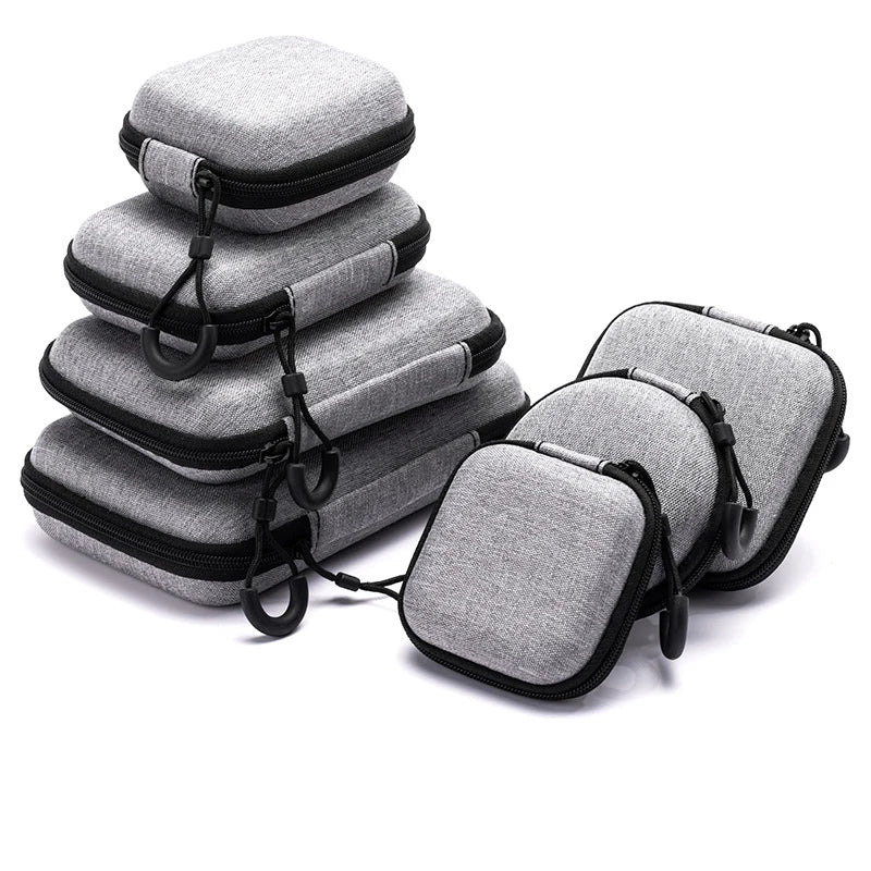 Hard Shell Storage Bag for Earphones and / or its Accessories - Memory Cards USB Cables